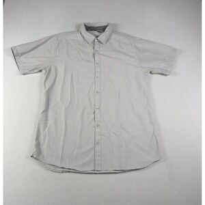 Departwest Mens Button Up Shirt Short Sleeve Collared Career Preppy Gray Size‎ L